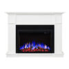 Cannes 1500W Electric Fireplace Heater White Mantel & 30" Reno Insert - Image 3