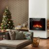 MAXKON Electric Fireplace Wall Mounted w/LED Log Flames 2 Heat Settings - Image 3