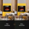 MAXKON Electric Fireplace Wall Mounted w/LED Log Flames 2 Heat Settings - Image 4