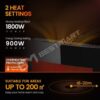 MAXKON Electric Fireplace Wall Mounted w/LED Log Flames 2 Heat Settings - Image 6