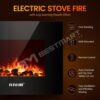 MAXKON Electric Fireplace Wall Mounted w/LED Log Flames 2 Heat Settings - Image 7