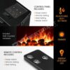 MAXKON Electric Fireplace Wall Mounted w/LED Log Flames 2 Heat Settings - Image 8