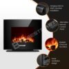 MAXKON Electric Fireplace Wall Mounted w/LED Log Flames 2 Heat Settings - Image 9