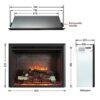 PRIMO 2000W 30 Inch Electric Fireplace Heater Insert Wood Log - Image 3