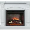White 2000w Electric Fireplace Mantel