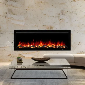 Provence 1500W Electric Fireplace Wall Mounted & Recessed Black