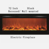 72 Inch Wall Electric Fireplace Black Best Recessed/Mounted - Image 7