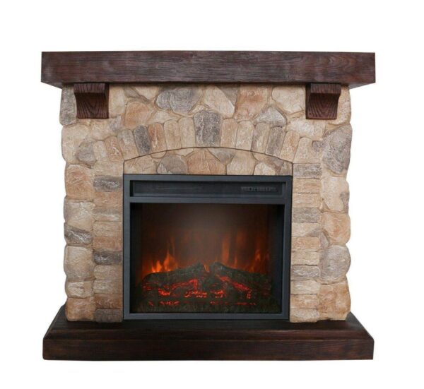 Designer Electric Fireplace Fully Assembled Various Modes Beige