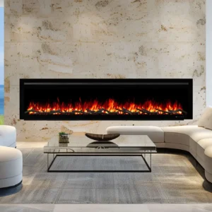 Provence 1500W Electric Fireplace Wall Mounted & Recessed Black