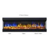 Zevoko 1600W 60'' 3-Sided Recessed/Wall-Mount Electric Fireplace - Image 3
