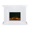 Aristo 28 Inch Electric Fireplace Heater with White Mantel Suite - Image 11