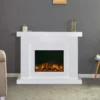 Aristo 28 Inch Electric Fireplace Heater with White Mantel Suite - Image 2