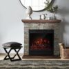 Stone Design Electric Fireplace Heater & Mantel - Image 13