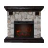 Stone Fireplace Mantel Surround With Insert - Image 3
