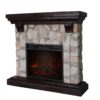 Stone Fireplace Mantel Surround With Insert - Image 4
