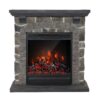 Electric Fireplace Heater With Mantel Dark Stone - Image 4