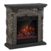 Electric Fireplace Heater With Mantel Dark Stone - Image 6