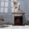 Stone Design Electric Fireplace Heater & Mantel - Image 7