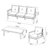 Amilly 5 Seater White Aluminium Sofa Lounge Set - Beige Cushion - Image 12