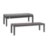 Manly Charcoal Aluminium Outdoor faux wood Top Bench with Grey Cushion (Set of Two) - Image 11