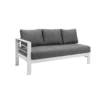 Paris 6 Seater White Aluminium L Shaped Sofa Lounge - Grey Cushion - Image 3