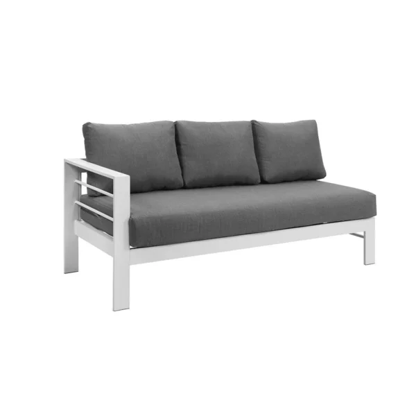 Paris 6 Seater White Sofa Lounge (Aluminium L-Shaped)