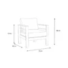 Paris 5 Seater Charcoal Aluminium Sofa Lounge - Grey Cushion - Image 3
