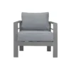 Paris 5 Seater Charcoal Aluminium Sofa Lounge - Grey Cushion - Image 5