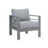 Paris 5 Seater Charcoal Aluminium Sofa Lounge - Grey Cushion - Image 6