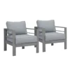 Paris 4 Piece Charcoal Aluminium Sofa Lounge Set - Grey Cushion - Image 18