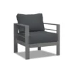 Paris Single Seater Charcoal Aluminium Outdoor Sofa Lounge with Arms - Dark Grey Cushion (Set of 2) - Image 2