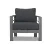 Paris 4 Piece Charcoal Aluminium Sofa Lounge Set - Dark Grey Cushion - Image 9