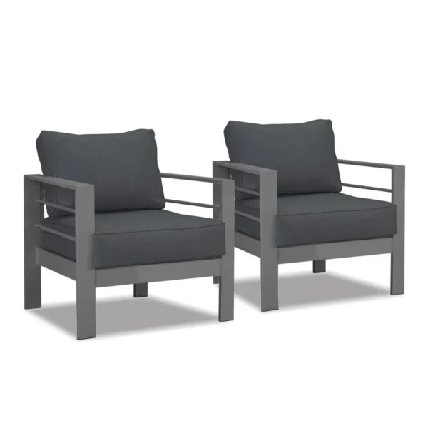 Paris Single Seater Charcoal Aluminium Outdoor Sofa