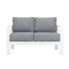 Paris 4 Piece White Aluminium Sofa Lounge Set - Grey Cushion - Image 9