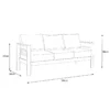 Paris 5 Seater White Aluminium Sofa Lounge Suite - Grey Cushion - Image 10