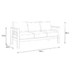 Paris 5 Seater White Aluminium Sofa Lounge Suite - Light Grey Cushion - Image 7