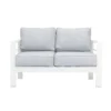 Paris 4 Piece White Aluminium Sofa Lounge Set - Light Grey Cushion - Image 11