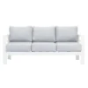 Paris 5 Seater White Aluminium Sofa Lounge Suite - Light Grey Cushion - Image 10