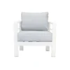 Paris 4 Piece White Aluminium Sofa Lounge Set - Light Grey Cushion - Image 13