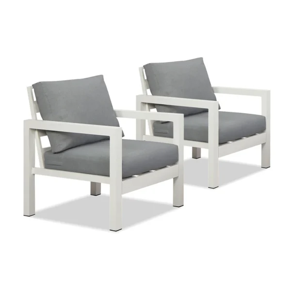 Manly Single Seater White Aluminium Outdoor Sofa Lounge