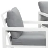 Manly 4 Seater White Aluminium Sofa Lounge Set - Grey Cushion - Image 16
