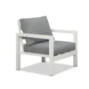 Manly 4 Seater White Aluminium Sofa Lounge Set - Grey Cushion - Image 6
