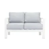 Paris 4 Seater White Aluminium Sofa Lounge - Light Grey Cushion - Image 3