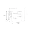 Paris 4 Seater White Aluminium Sofa Lounge - Light Grey Cushion - Image 9