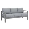 Paris 5 Seater Charcoal Aluminium Sofa Lounge - Grey Cushion - Image 8
