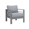 Paris 5 Seater Charcoal Aluminium Sofa Lounge - Grey Cushion - Image 10