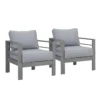 Paris 5 Seater Charcoal Aluminium Sofa Lounge - Grey Cushion - Image 11