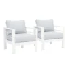 Paris 5 Seater White Aluminium Sofa Lounge - Light Grey Cushion - Image 7