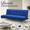 Levede 3 Seater Sofa Bed Convertible Velvet Lounge Adjustable Recliner Couch