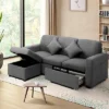 Oikiture Sofa Lounge Set Modular Couch 3 Seater Drawers Ottoman Storage Velvet